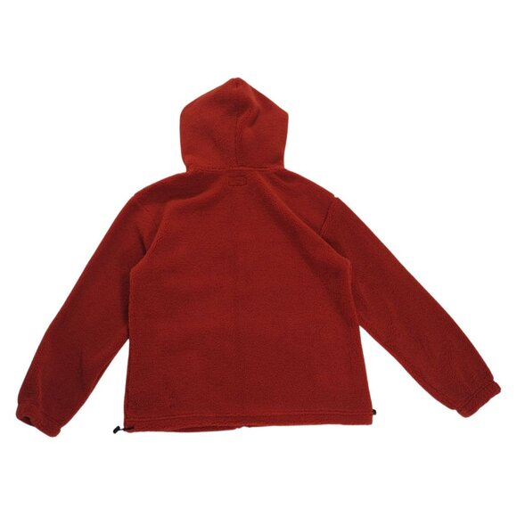 Originally used red sherpa hoodie with pockets, polyester, size M, NWT - Picture 2 of 8